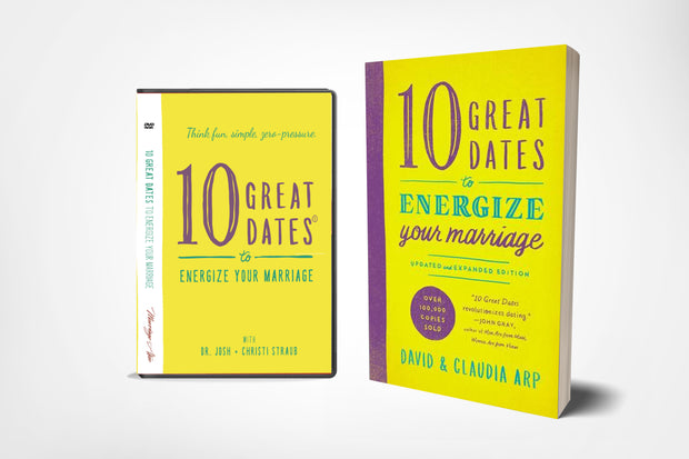 dvd and book cover of 10 great dates to energize your marriage with david arp, claudia arp, joshua straub, christi straub