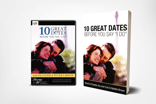 book cover and dvd cover of 10 great dates before you say i do by david arp and claudia arp