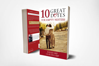 Front and back book cover of 10 great dates for empty nesters by David and Claudia Arp